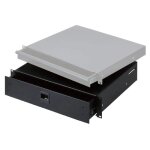 Adam hall 87402 e - tiroir rackable 19  2u pour flight rack - acier 2 mm - charge max 20 kg - non verrouillabl ...