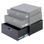 Adam hall 87404 - noir - tiroir rackable 19  4u pour rack - acier - verrouillable avec serrure - charge ...