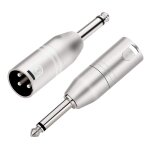 Adaptateur 6, 35 mm ts mono vers xlr, adaptateur asym�trique 6, 3 mm m�le vers xlr m�le - pack de 2