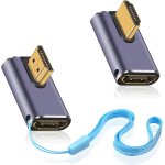 Adaptateur 8k / 4k hdmi 2. 1 extender 90 avec 8k@60hz, 4k@120hz, pour hdtvs, pc, laptop (pack de 2) Adaptateur 8k / 4k hdmi 2. 1 extender 90 avec 8k@60hz, 4k@120hz, pour hdtvs, pc, laptop (pack de 2)