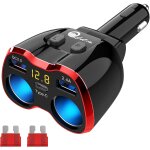 Adaptateur allume - cigare 150w, chargeur de voiture usb c et double pr qc3. 0 multi usb voiture 12v ...