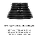 Adaptateur d'anneau de filtre d'objectif d'appareil photo, 18 pices, 37 - 82 82 - 37mm, adaptateur d'anneau ...