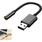 Adaptateur audio usb vers jack 3, 5 mm - adaptateur casque usb - adaptateur audio compatible pc, mac, ...