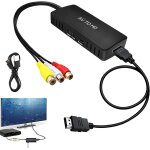 Adaptateur av vers hdmi, convertisseur rca vers hdmi, adaptateur audio vid�o composite cvbs avec c�ble ...
