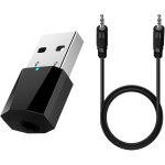 Adaptateur bluetooth usb 5. 1, cl� bluetooth pc avec c�ble audio 3, 5 mm microphone int�gr�, r�cepteur ...