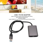 Adaptateur de type c vers hd en alliage d'aluminium abs, sortie 1080p 60hz, double interface usb vers ...