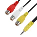 Adaptateur câble audio vidéo 3, 5 mm mâle vers 3 rca femelle - connecteur jack trrs vers rca pour lecteur ... Adaptateur câble audio vidéo 3, 5 mm mâle vers 3 rca femelle - connecteur jack trrs vers rca pour lecteur ...