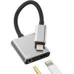 Adaptateur casque(2en1)pour iphone lightning cble chargeur 3. 5mm ecouteur jack rallonge splitter certifi ...