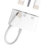 Adaptateur double usb c jack 3. 5mm connecteur casque chargeur pour iphone 16 15 prise ecouteur audio ...