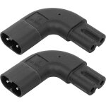 Adaptateur iec 320 c7 a c8 a angle droit, adaptateur secteur 90 degrs, convertisseur mle - femelle ...