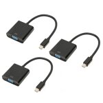 Adaptateur mini dp vers vga, 3 pices, 1900x1200, 60hz, transmission stable, plug and play, mini displayport ...