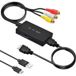 Adaptateur rca 1080p av vers hdmi avec cble hdmi pour ps2 / ps3 / xbox / snes / n64 / stb / vhs / vcr ...