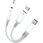Adaptateur usb c vers jack 3. 5mm (2en1) casque chargeur pour iphone 16 15 pro compatible avec samsung ...