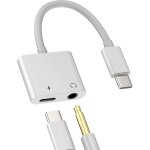 Adaptateur usb c vers jack ecouteur cable(2 en 1)ecouteur 3. 5mm audio casque chargeur usb - c compatibles ...
