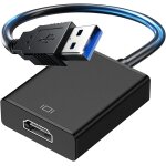Adaptateur usb vers hdmi, convertisseur usb 3. 0 / 2. 0 vers hdmi 1080p hd avec sortie audio - convertisseur ...