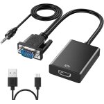 Adaptateur vga vers hdmi, vga femelle vers hdmi mâle, convertisseur 1080p avec câble audio, cable femelle ... Adaptateur vga vers hdmi, vga femelle vers hdmi mâle, convertisseur 1080p avec câble audio, cable femelle ...