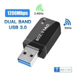 Adaptateur wifi double bande usb 1200 3. 0 mbps, rcepteur d'antenne wifi 2. 4g / 5ghz, pour ordinateur ...