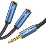 Adaptateur y 4 broches 3, 5 mm 1 m - prise trrs vers 2 prises trrs (norme ctia) pour, tlphone portable, ...