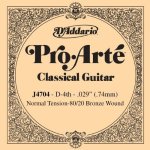 D'addario corde seule en bronze 80 / 20 et nylon pour guitare classique d'addario pro - arte j4704, normal, ...