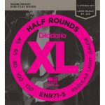 D'addario enr71 - 5 half rounds 45 - 130 - jeu de cordes filet plat ? rond basse electrique 5 cordes