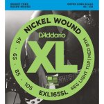 D'addario exl165sl, custom light, 45 - 105, cordes extra - longues - jeu guitare basse