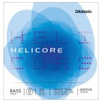 D'addario hh612 3 / 4m - corde seule (r) contrebasse hybride helicore, manche 3 / 4, medium