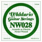 D'addario nw028 - corde au dtail filet rond 028 pour guitare electrique