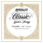 D'addario nyl036w, . 036 - corde au d�tail cuivre plaqu� argent guitare classique
