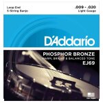D'addario phosphore bronze ej69 9 - 20 light - jeu de cordes pour banjo