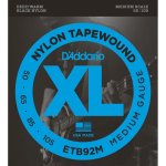 D'addario tapewound etb92m medium 50 - 105, longueur moyenne - revêtement nylon jeu guitare basse D'addario tapewound etb92m medium 50 - 105, longueur moyenne - revêtement nylon jeu guitare basse