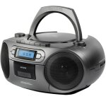 Aiwa bbtc - 550mg lecteur cd portable gris avec radio, cassette, bluetooth et usb