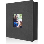 Album photo 10x15 400 pochette, lin tissu album pour vertical photos (noir) Album photo 10x15 400 pochette, lin tissu album pour vertical photos (noir)