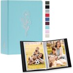 Album photo 10x15 600 pochette, grand format lin tissu album pour horizontal vertical photos bleu