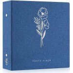 Album photo 10x15 600 pochette, grand format lin tissu album pour horizontal vertical photos bleu