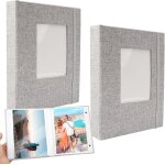Album photo 13x18 cm, 2 paquets mini petit format 52 feuilles / 26 pages, album photo pochette, lin tissu ...