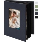 Album photo 300 pochettes 10x15 cm en toile avec fentre ¿ grand livre photo de souvenirs ¿ blanc