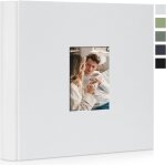 Album photo 600 pochettes 10x15 cm en toile avec fentre ¿ grand livre photo de souvenirs ¿ blanc[l83] ...