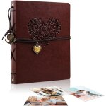 Album photo en cuir a personnaliser soi - même - 21, 5 x 17 cm - vintage - avec 60 pages - pour 240 photos ... Album photo en cuir a personnaliser soi - même - 21, 5 x 17 cm - vintage - avec 60 pages - pour 240 photos ...