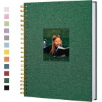 Album photo scrapbook avec couverture en lin, 20, 5 x 20, 5 cm, couverture rigide, pages blanches en ...