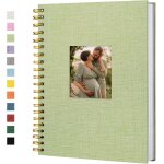 Album photo scrapbook avec couverture en lin, 20, 5 x 20, 5 cm, couverture rigide, pages blanches en ...