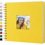 Album photo scrapbook avec couverture en lin, 20, 5 x 20, 5 cm, couverture rigide, pages blanches en ...