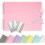 Album de scrapbook 21, 5 x 15 cm avec ruban, album photo en papier cratif pour mariage et anniversaire, ...