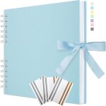 Album de scrapbook 21, 5 x 15 cm avec ruban, album photo en papier créatif pour mariage et anniversaire, ... Album de scrapbook 21, 5 x 15 cm avec ruban, album photo en papier créatif pour mariage et anniversaire, ...