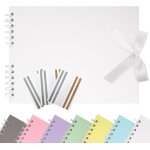 Album de scrapbook 21, 5 x 15 cm avec ruban, album photo en papier cratif pour mariage et anniversaire, ...
