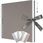 Album de scrapbook 21, 5 x 15 cm avec ruban, album photo en papier cratif pour mariage et anniversaire, ...