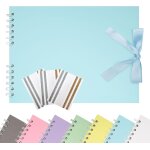 Album de scrapbook 21, 5 x 15 cm avec ruban, album photo en papier cratif pour mariage et anniversaire, ...