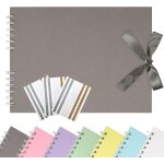 Album de scrapbook 21, 5 x 15 cm avec ruban, album photo en papier cratif pour mariage et anniversaire, ...