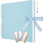 Album de scrapbook 29 x 21, 5 cm avec ruban, album photo en papier cratif pour mariage et anniversaire, ...