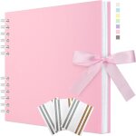 Album de scrapbook 29 x 21, 5 cm avec ruban, album photo en papier cr�atif pour mariage et anniversaire, ...