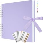 Album de scrapbook 29 x 21, 5 cm avec ruban, album photo en papier cratif pour mariage et anniversaire, ...